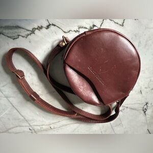 Portland Leather Company circle crossbody cognac small